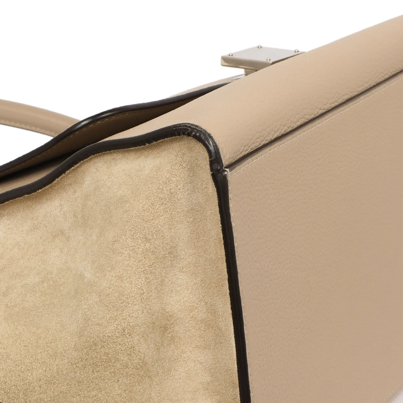Celine Dune Drummed Calfskin & Suede Medium Trapeze