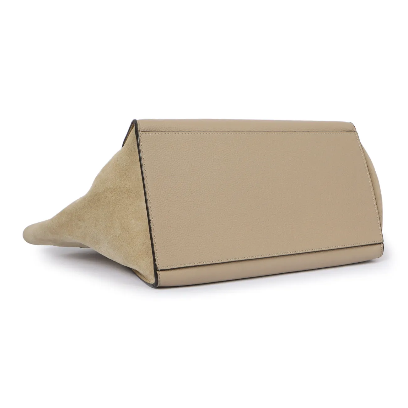 Celine Dune Drummed Calfskin & Suede Medium Trapeze