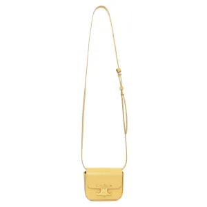 Celine Light Yellow Shiny Calfskin Mini Claude