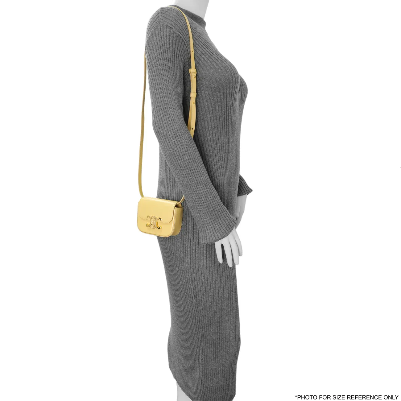 Celine Light Yellow Shiny Calfskin Mini Claude