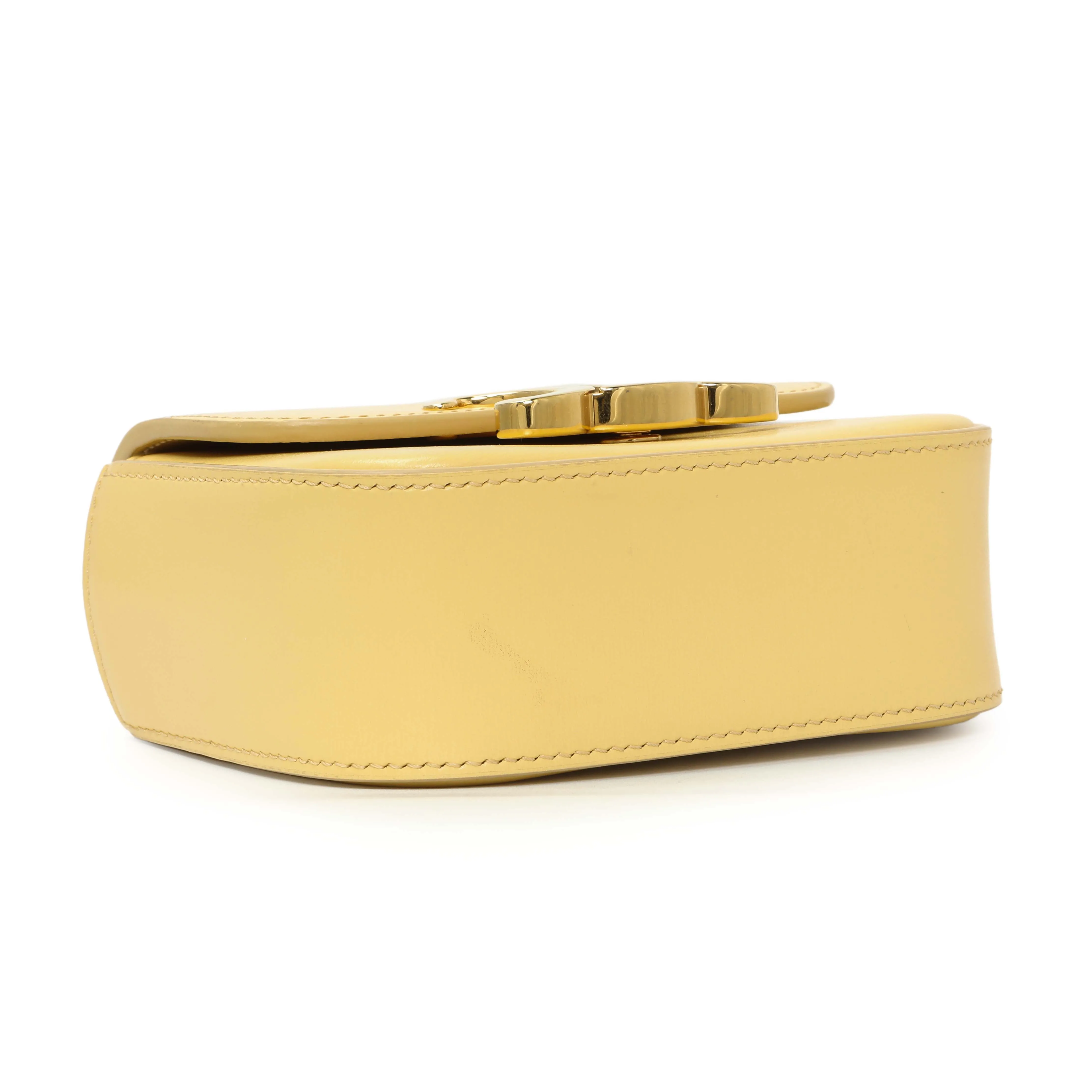 Celine Light Yellow Shiny Calfskin Mini Claude