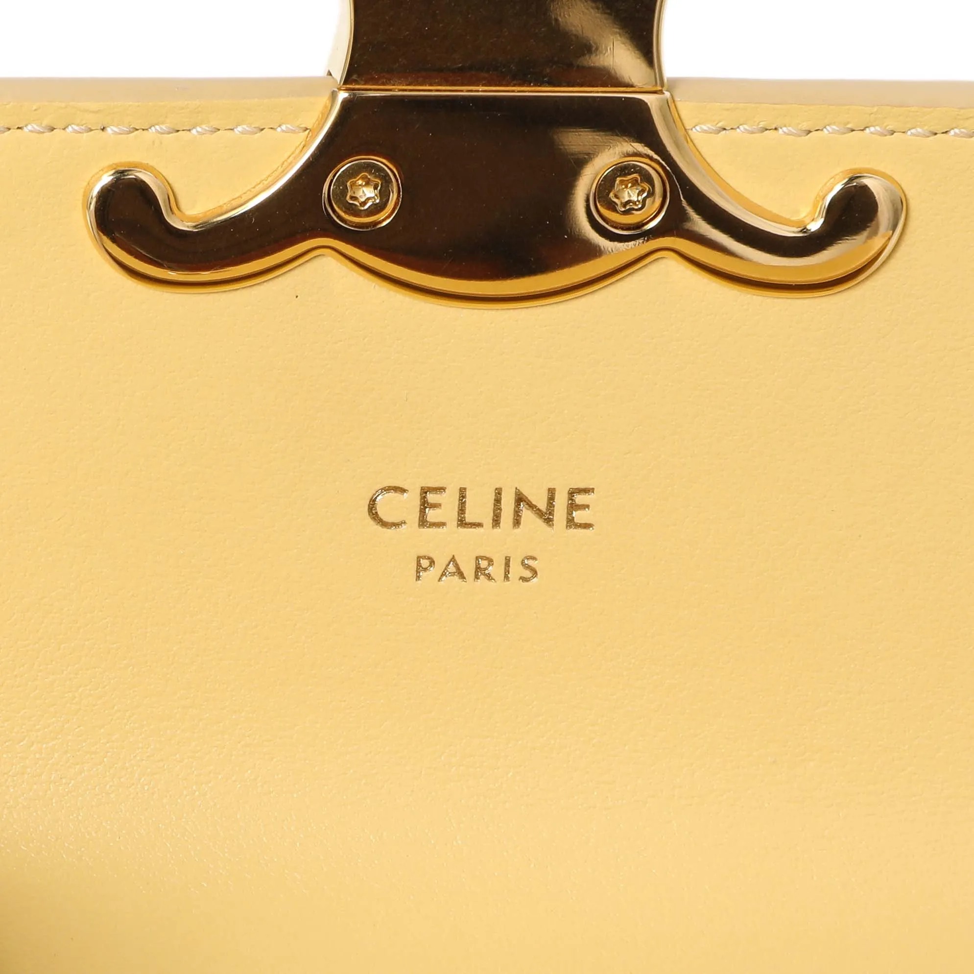 Celine Light Yellow Shiny Calfskin Mini Claude