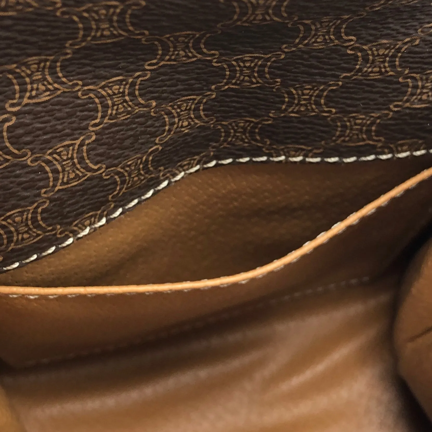 CELINE Macadam Gancini Top handle Handbag Shoulder bag 2way Brown Old CELINE Vintage ummetd