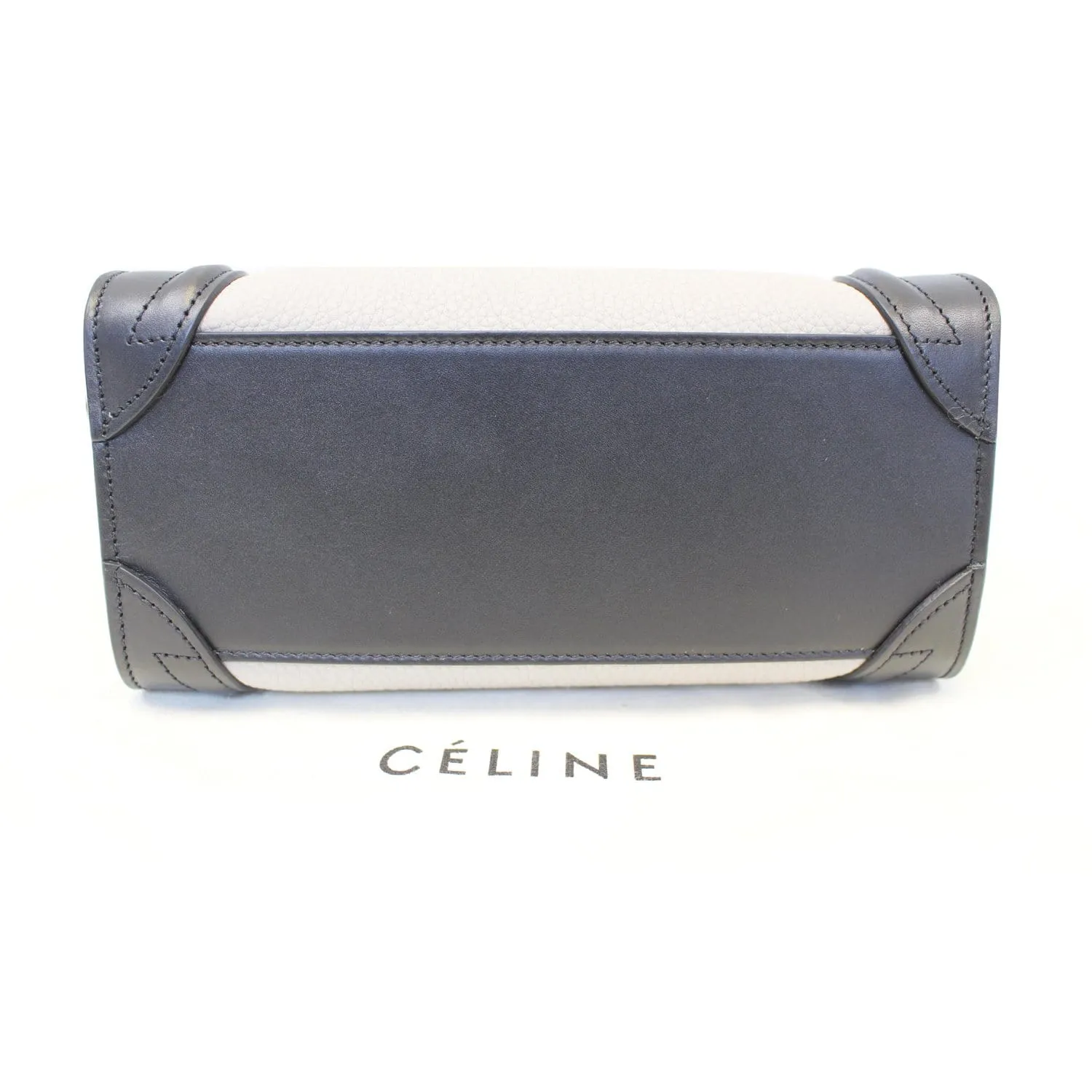 CELINE Nano Luggage Calfskin Leather and Suede Crossbody Bag Tricolor