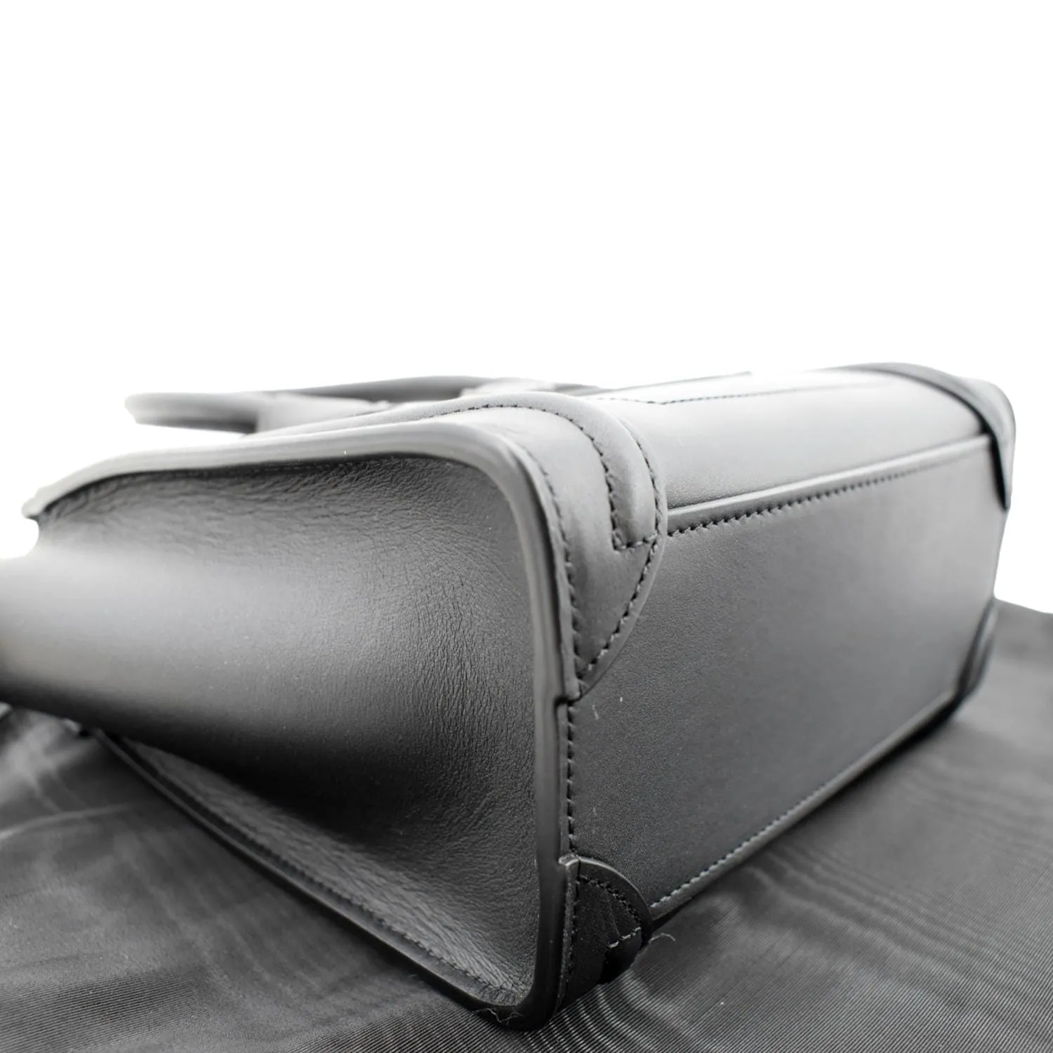 CELINE Nano Luggage Smooth Leather Tote Crossbody Bag Black