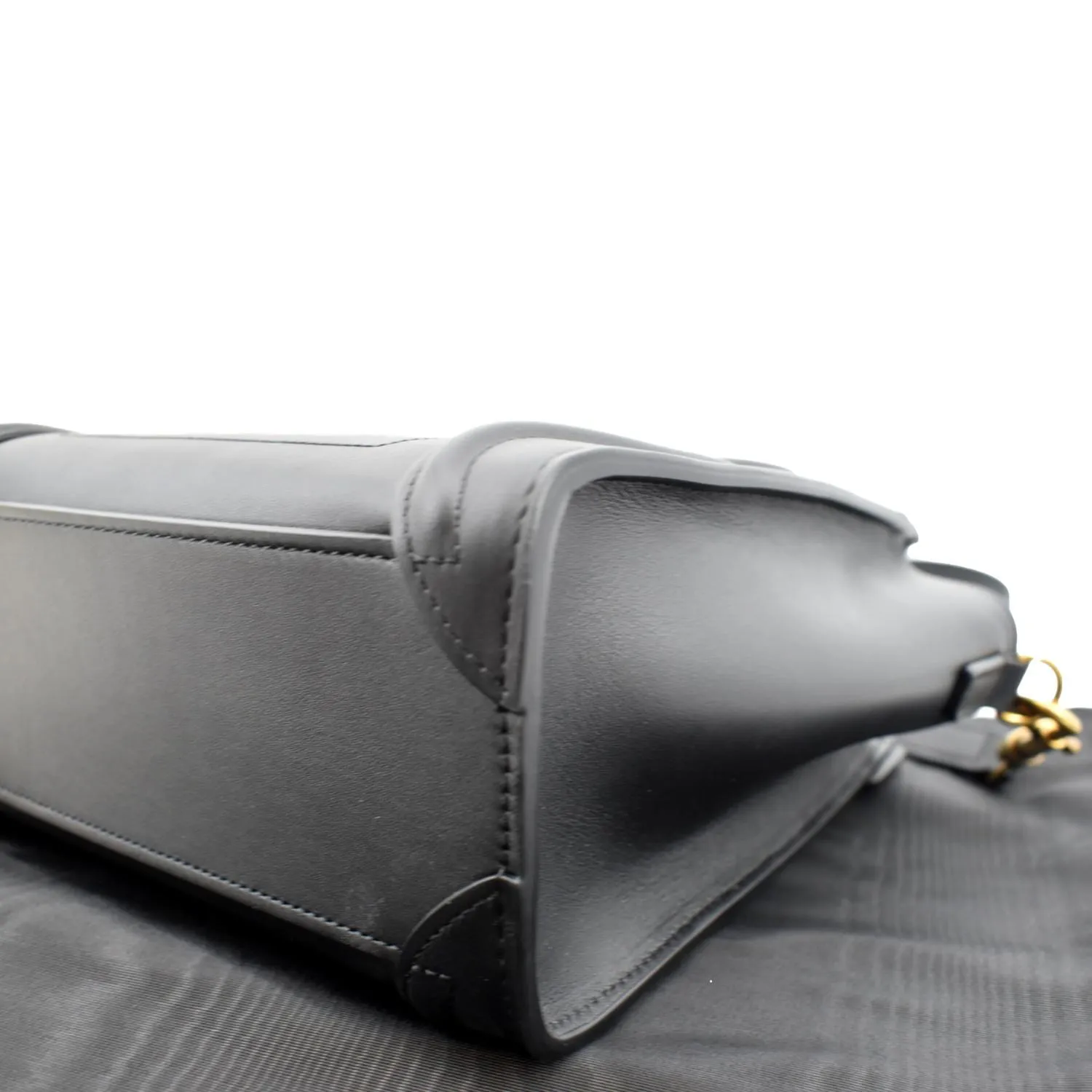 CELINE Nano Luggage Smooth Leather Tote Crossbody Bag Black