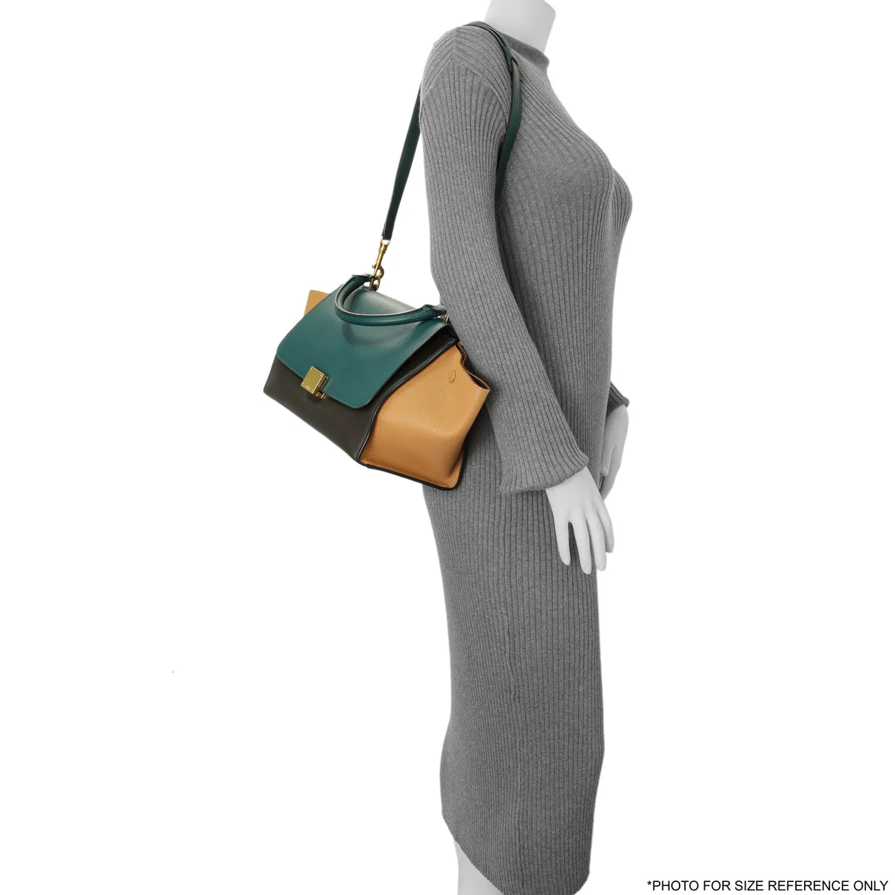 Celine Tricolor Calfskin Small Trapeze