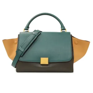 Celine Tricolor Calfskin Small Trapeze