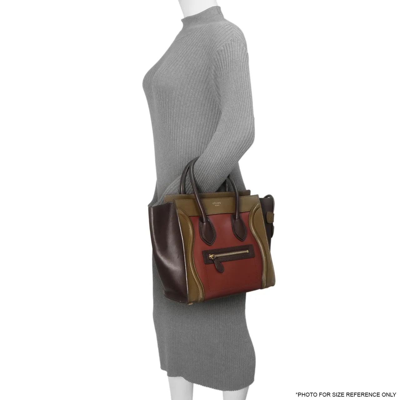 Celine Tricolor Smooth Calfskin Mini Luggage Tote