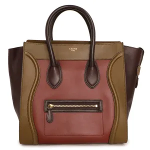 Celine Tricolor Smooth Calfskin Mini Luggage Tote