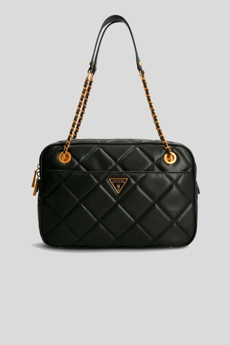 Cessily Top Zip Shoulder Bag - Black