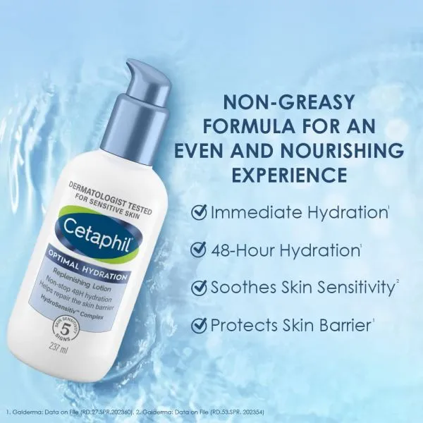Cetaphil Optimal Hydration Body Lotion With Hyaluronic Acid Vitamin E For Dehydrated Skin (237ml)