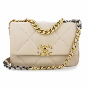 CHANEL 19 Small Flap Bag in 20S Light Beige Lambskin