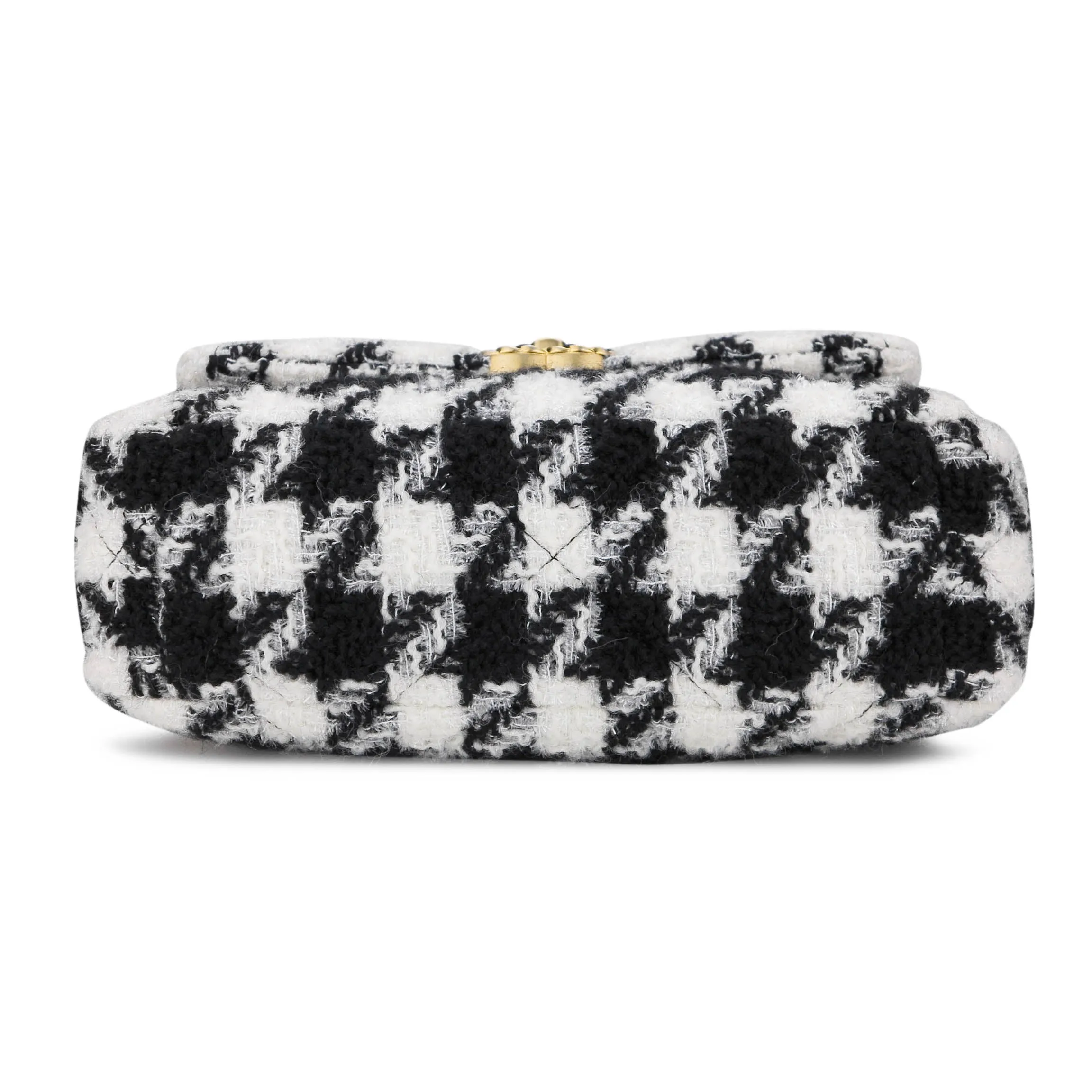 CHANEL 19 Small Flap Bag in Black And White Houndstooth Tweed