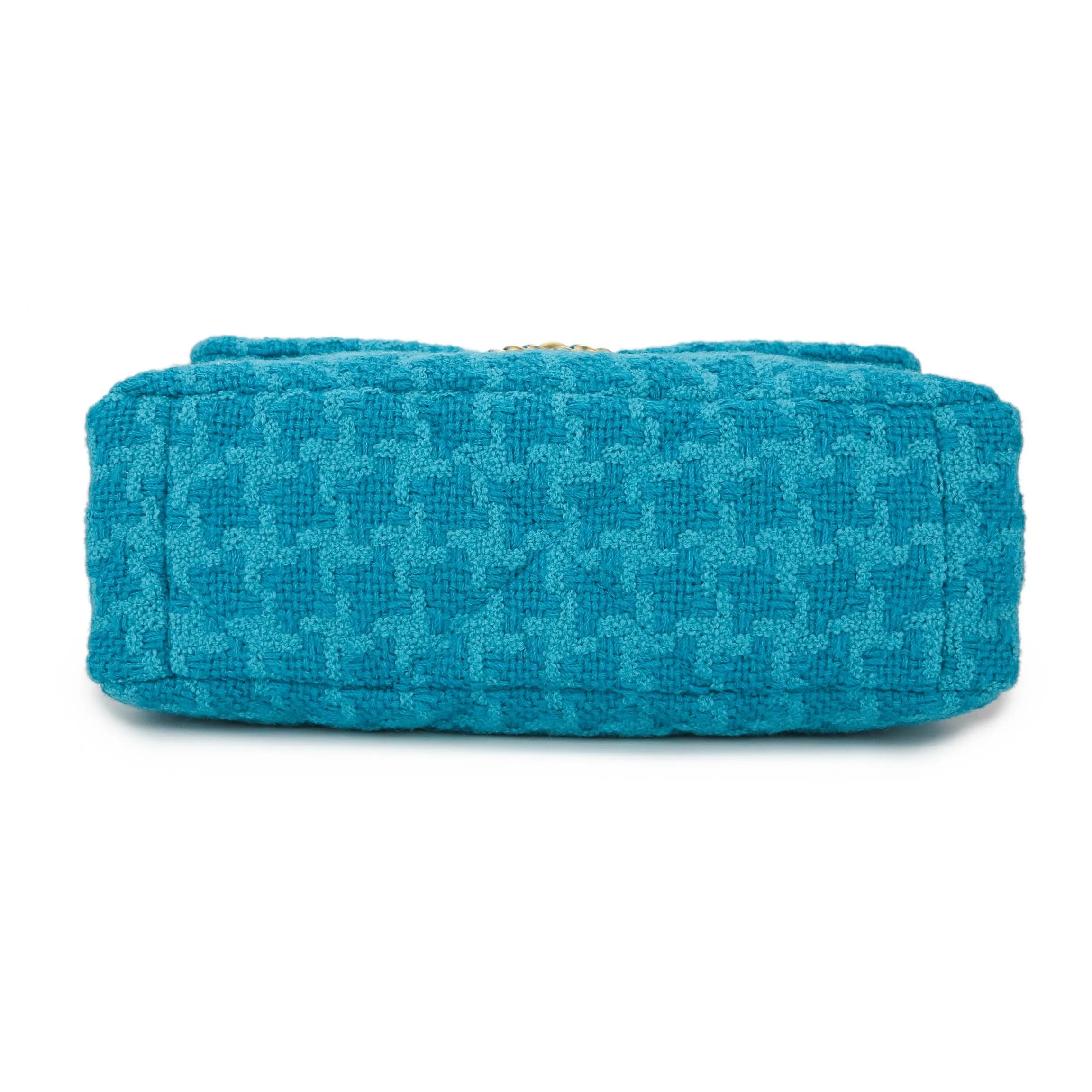 CHANEL 19 Small Flap Bag in Turquoise Houndstooth Tweed