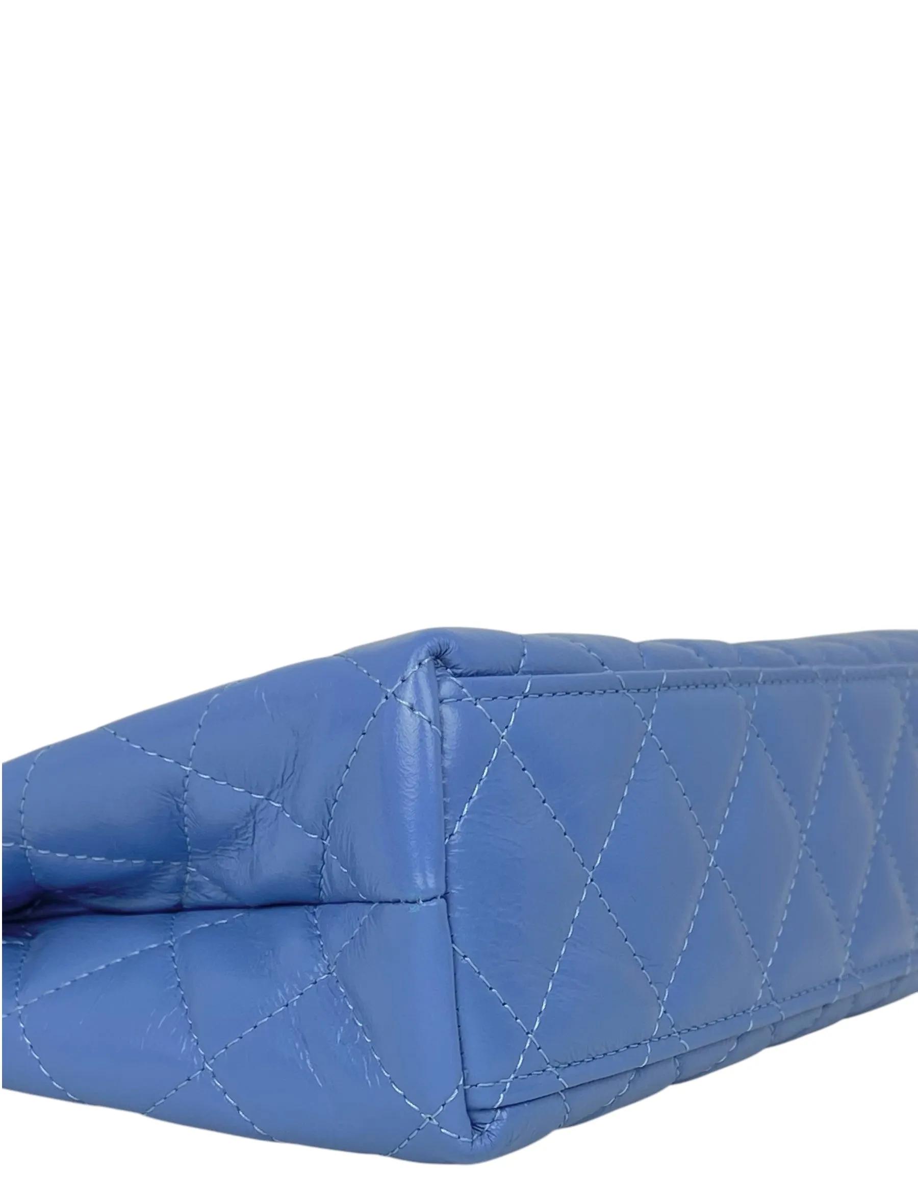 Chanel 2025 Blue Calfskin Quilted Nano Kelly Shopper
