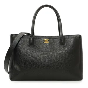 Chanel Black Calfskin Cerf Executive Shopper Tote