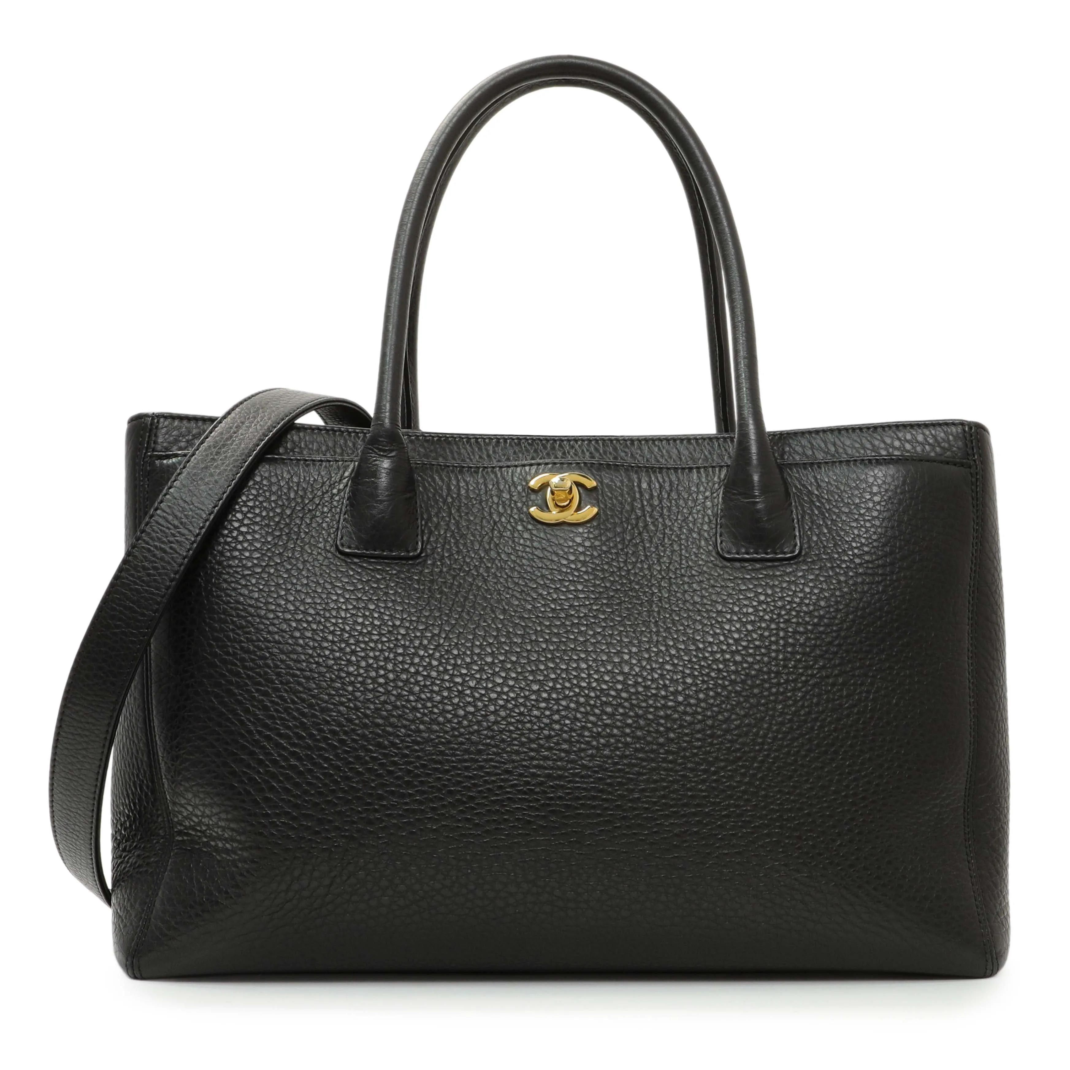 Chanel Black Calfskin Cerf Executive Shopper Tote