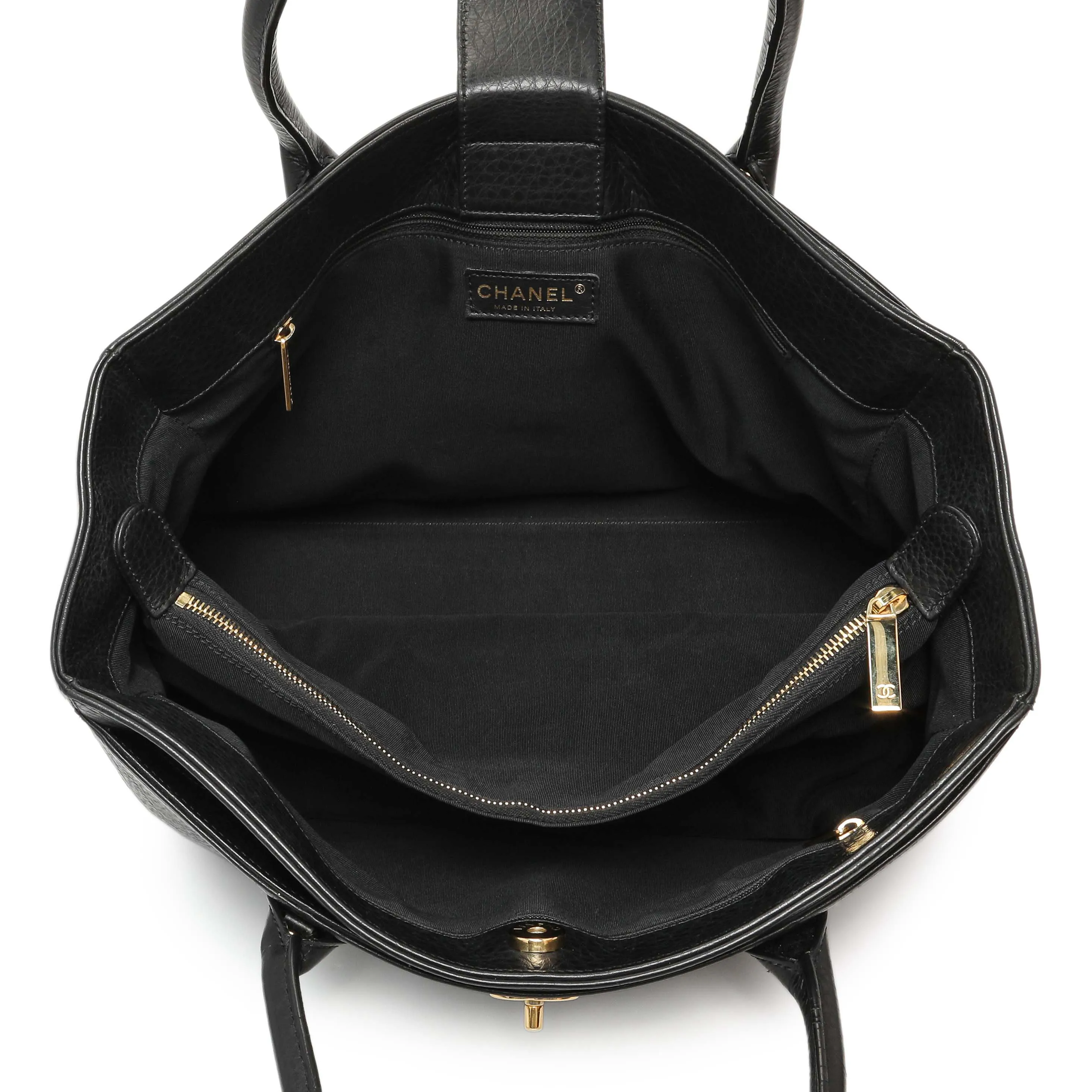 Chanel Black Calfskin Cerf Executive Shopper Tote