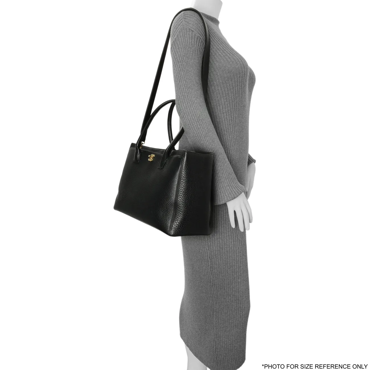 Chanel Black Calfskin Cerf Executive Shopper Tote