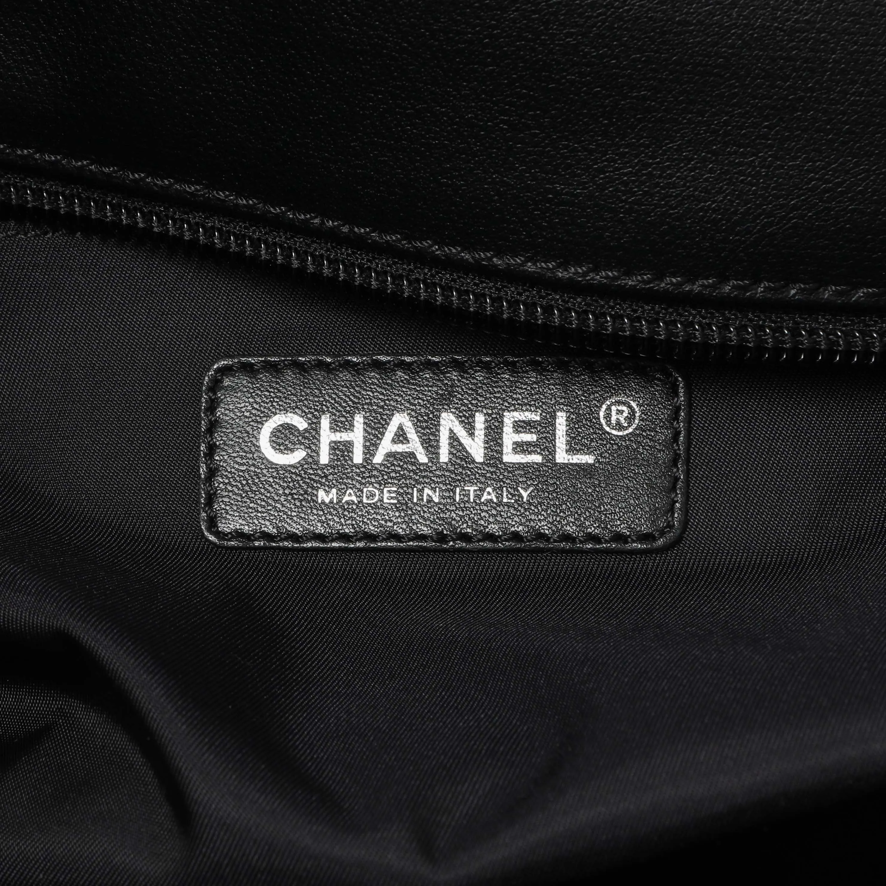 Chanel Black Coated Canvas Large Paris Biarritz Tote