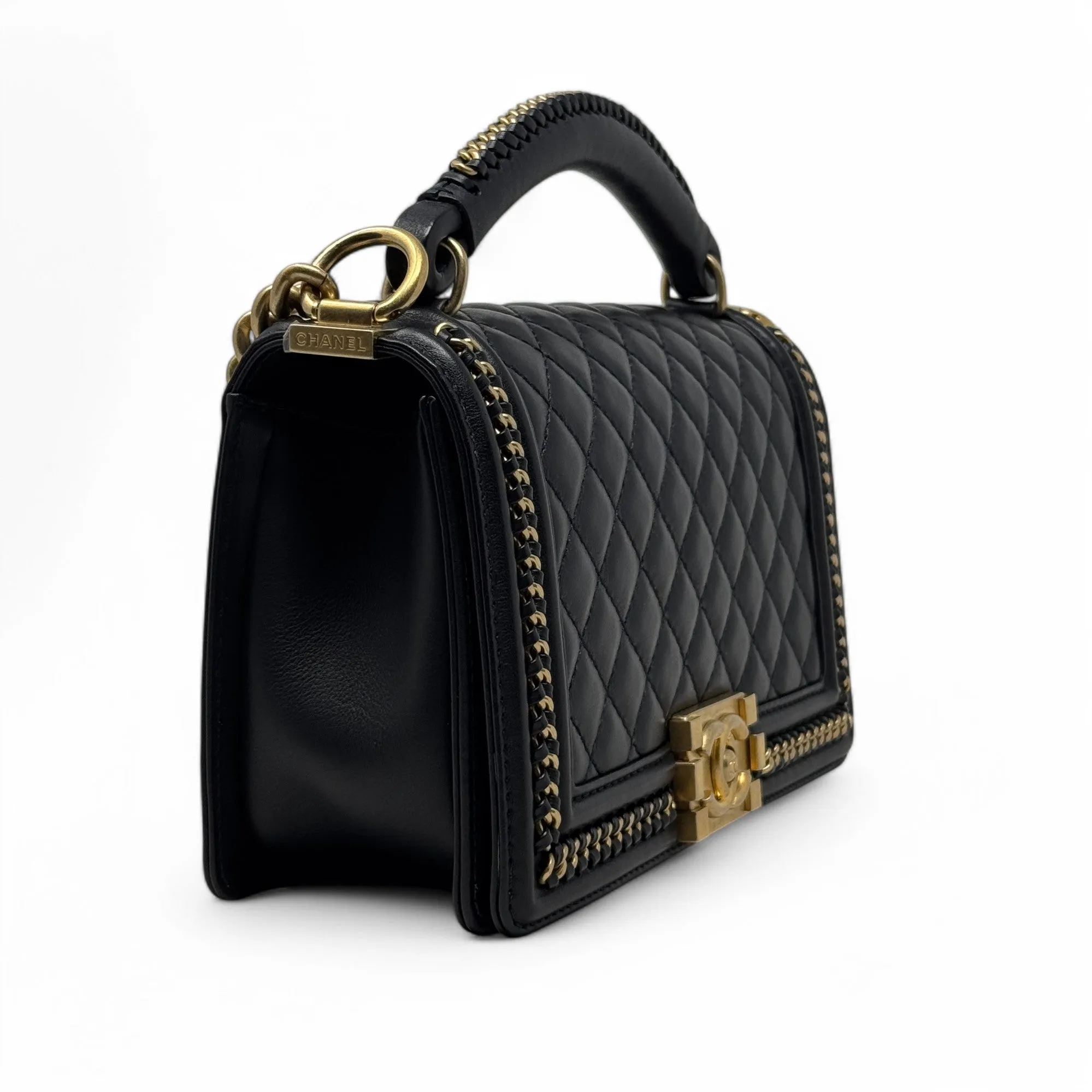 Chanel Black Medium Boy Top Handle