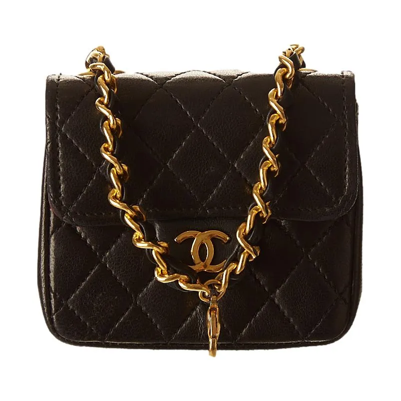 Chanel Black Micro Logo Pouch