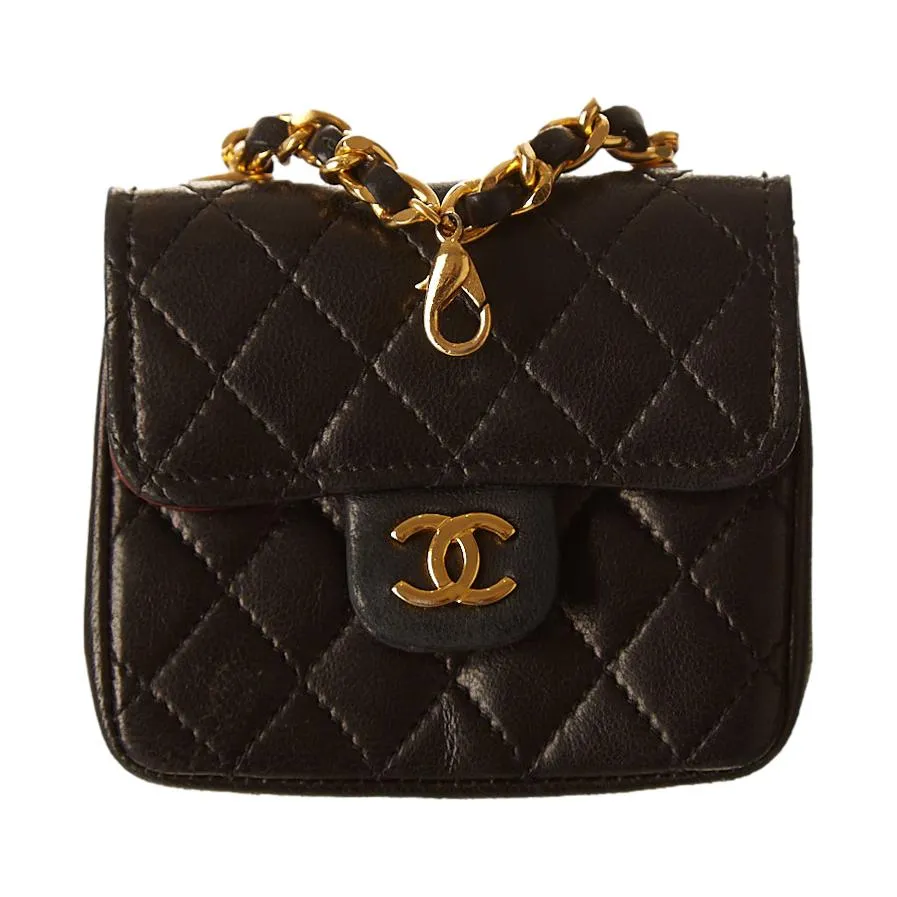 Chanel Black Micro Logo Pouch
