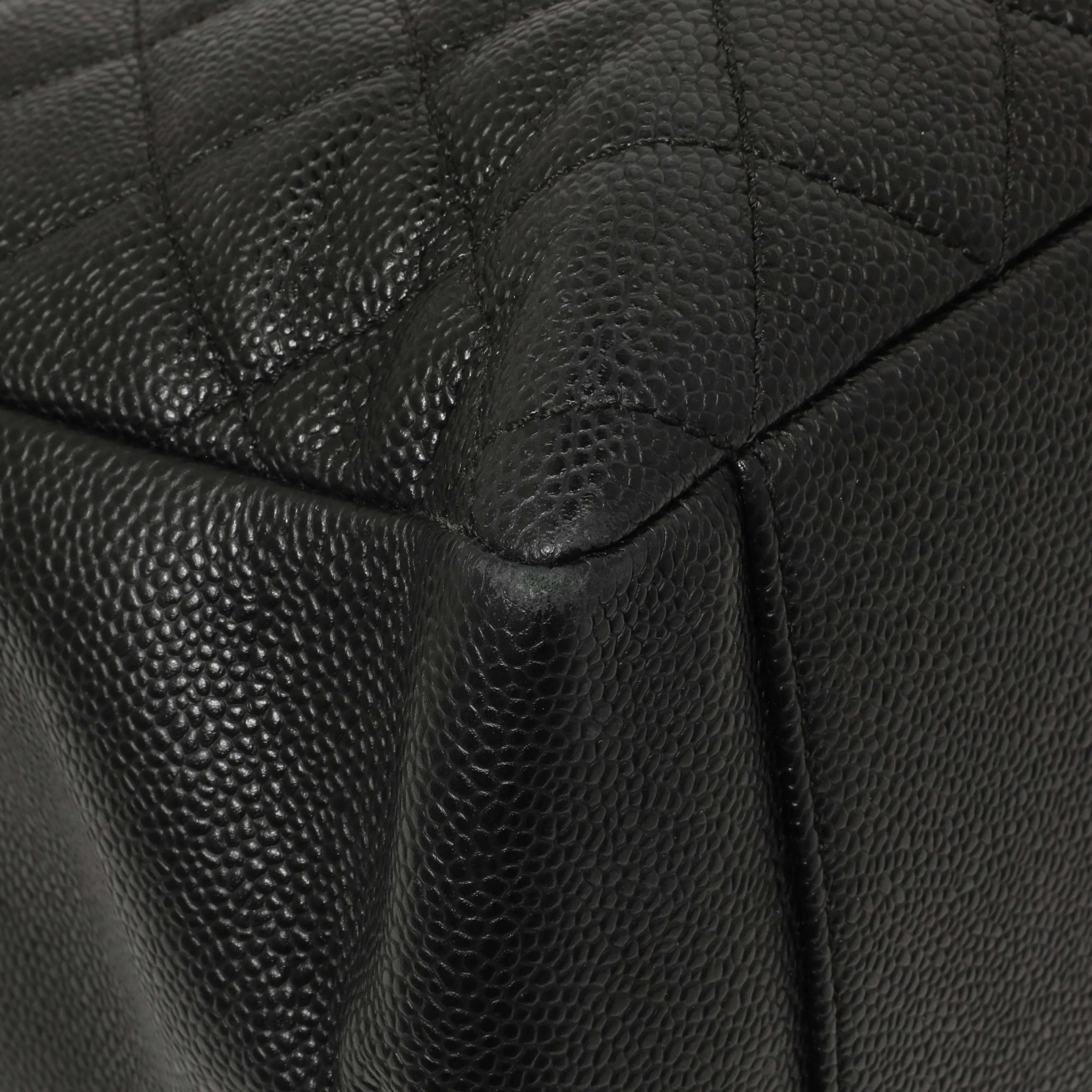 Chanel Black Quilted Caviar Grand Shopping Tote GST