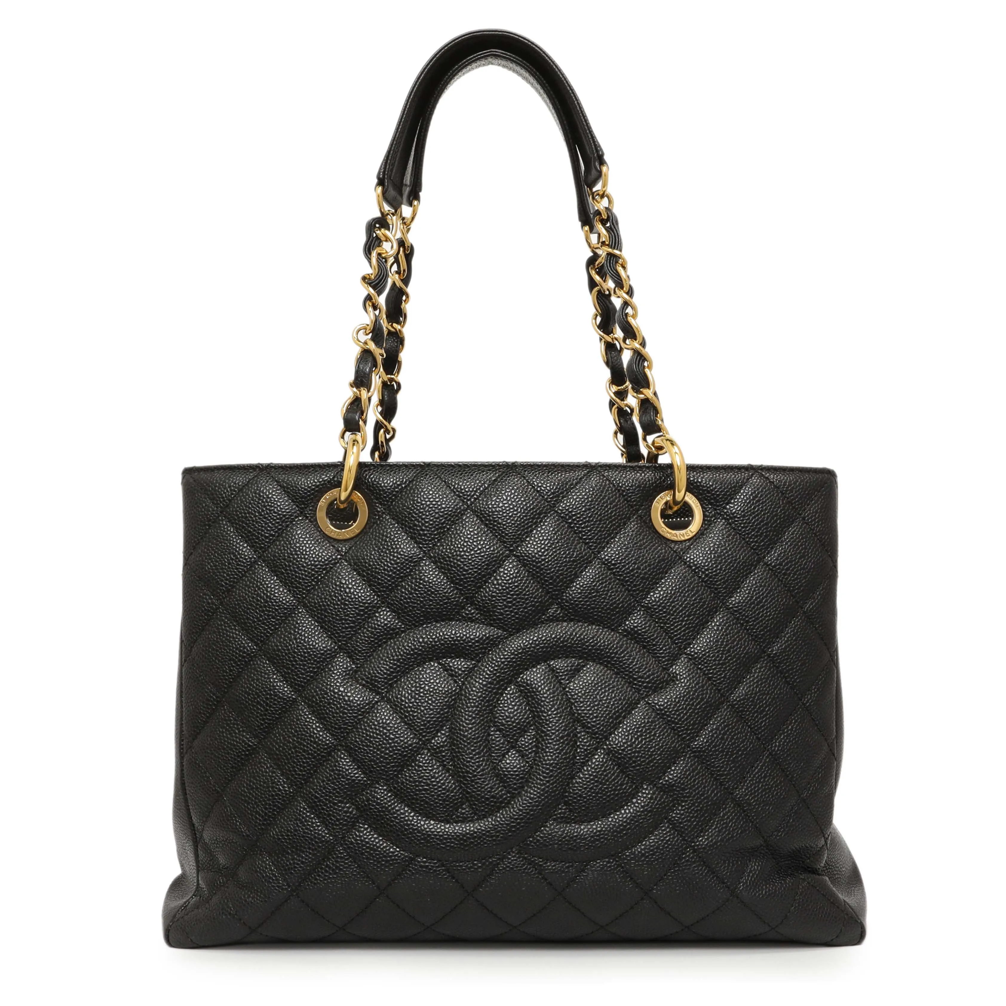 Chanel Black Quilted Caviar Grand Shopping Tote GST