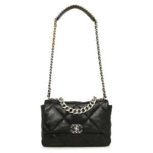 Chanel Black Quilted Lambskin Large 19 Flap