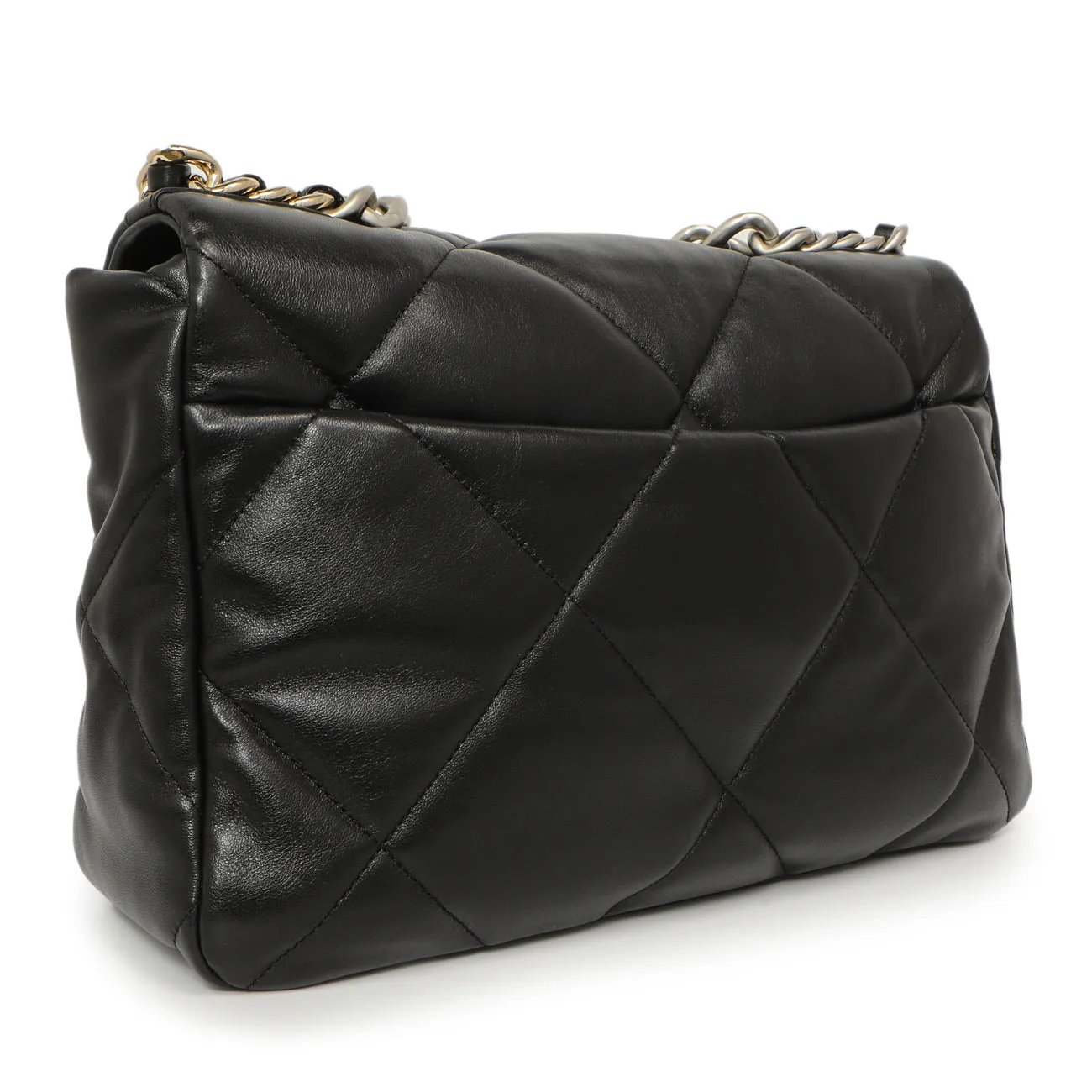 Chanel Black Quilted Lambskin Large 19 Flap
