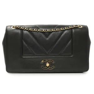 Chanel Black Sheepskin Medium Vintage Mademoiselle Flap