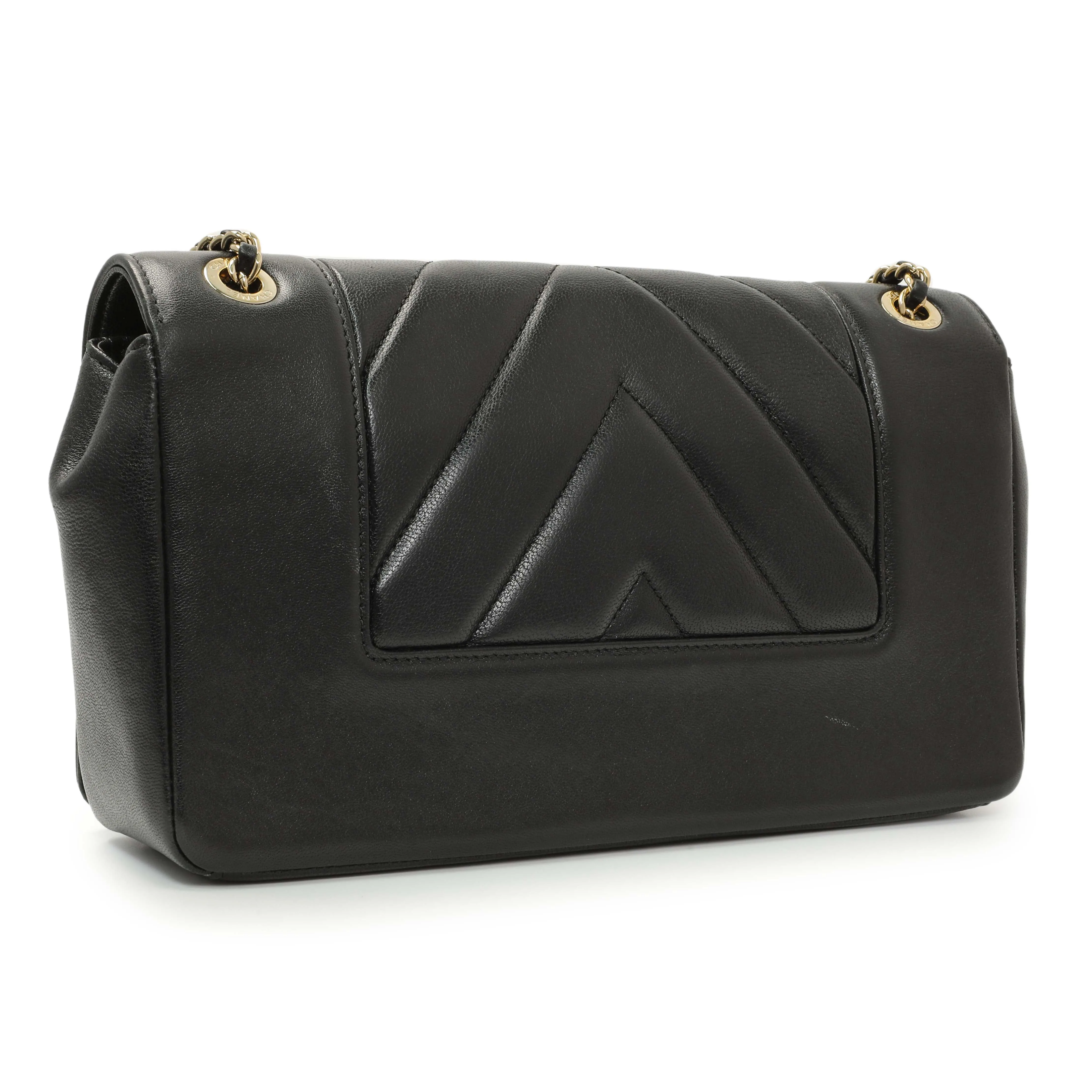 Chanel Black Sheepskin Medium Vintage Mademoiselle Flap