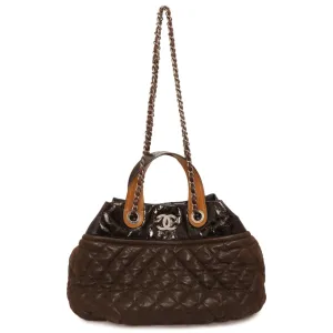 Chanel Burgundy Quilted Iridescent Calfskin Small In The Mix Tote