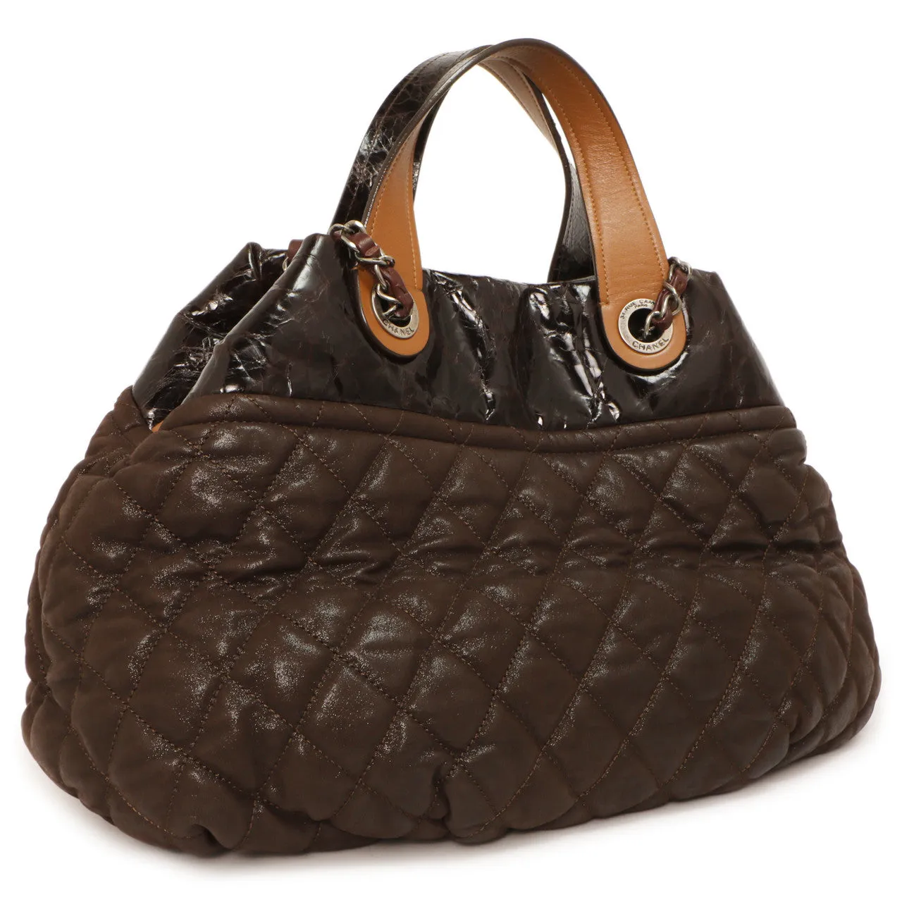 Chanel Burgundy Quilted Iridescent Calfskin Small In The Mix Tote