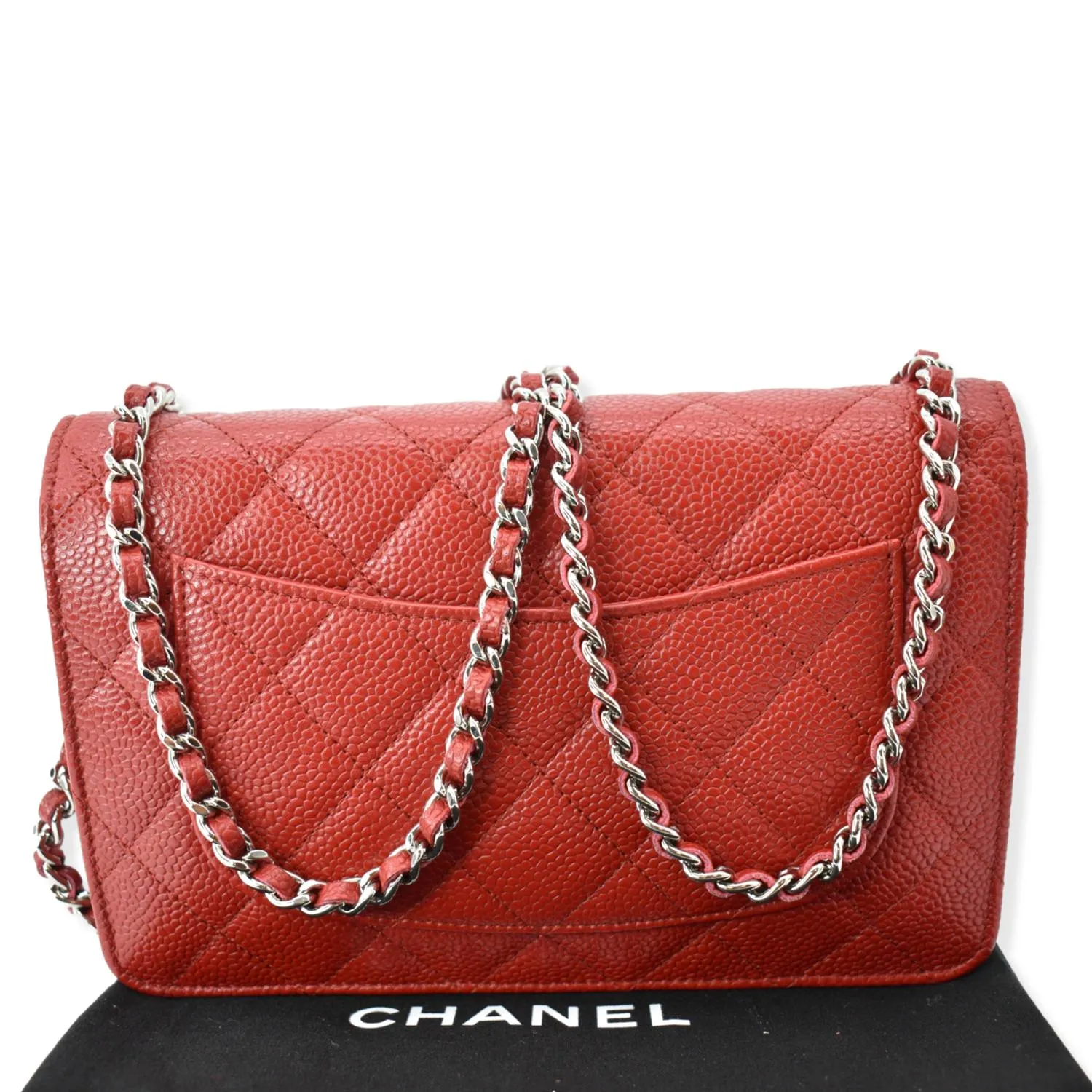 CHANEL CC WOC Caviar Leather Chain Crossbody Bag Red