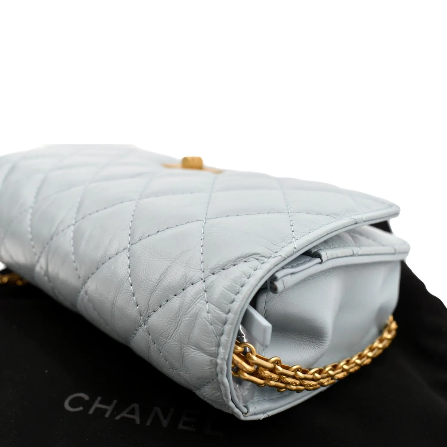 CHANEL Classic 2.55 Reissue WOC Quilted Leather Crossbody Bag Light Blue