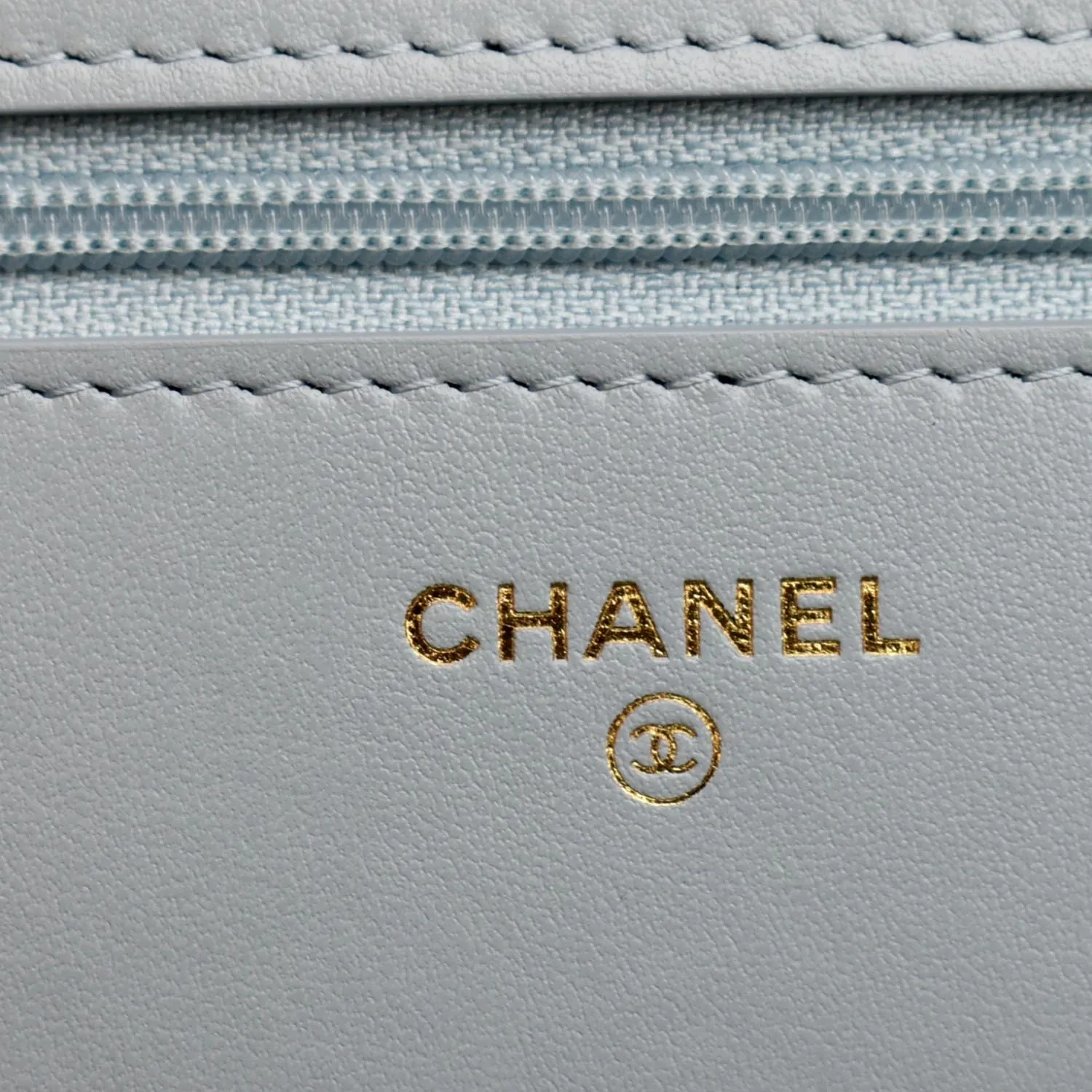 CHANEL Classic 2.55 Reissue WOC Quilted Leather Crossbody Bag Light Blue