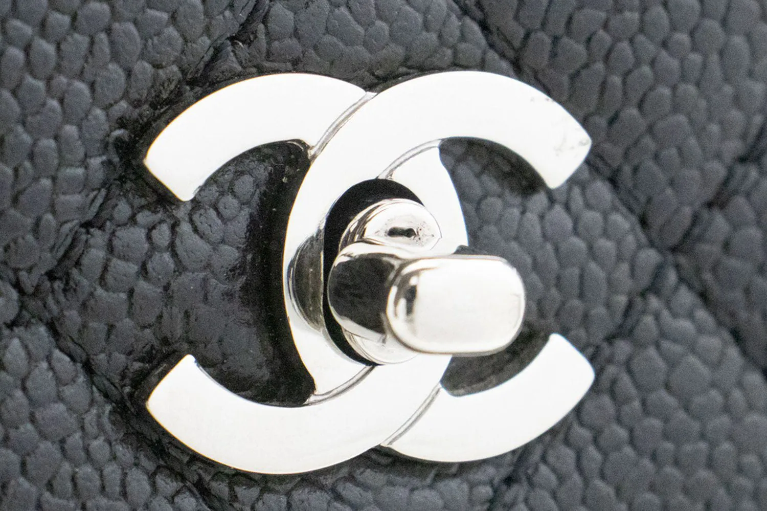 CHANEL Grained Calfskin Handbag Top Handle Bag Kelly Black Flap p08