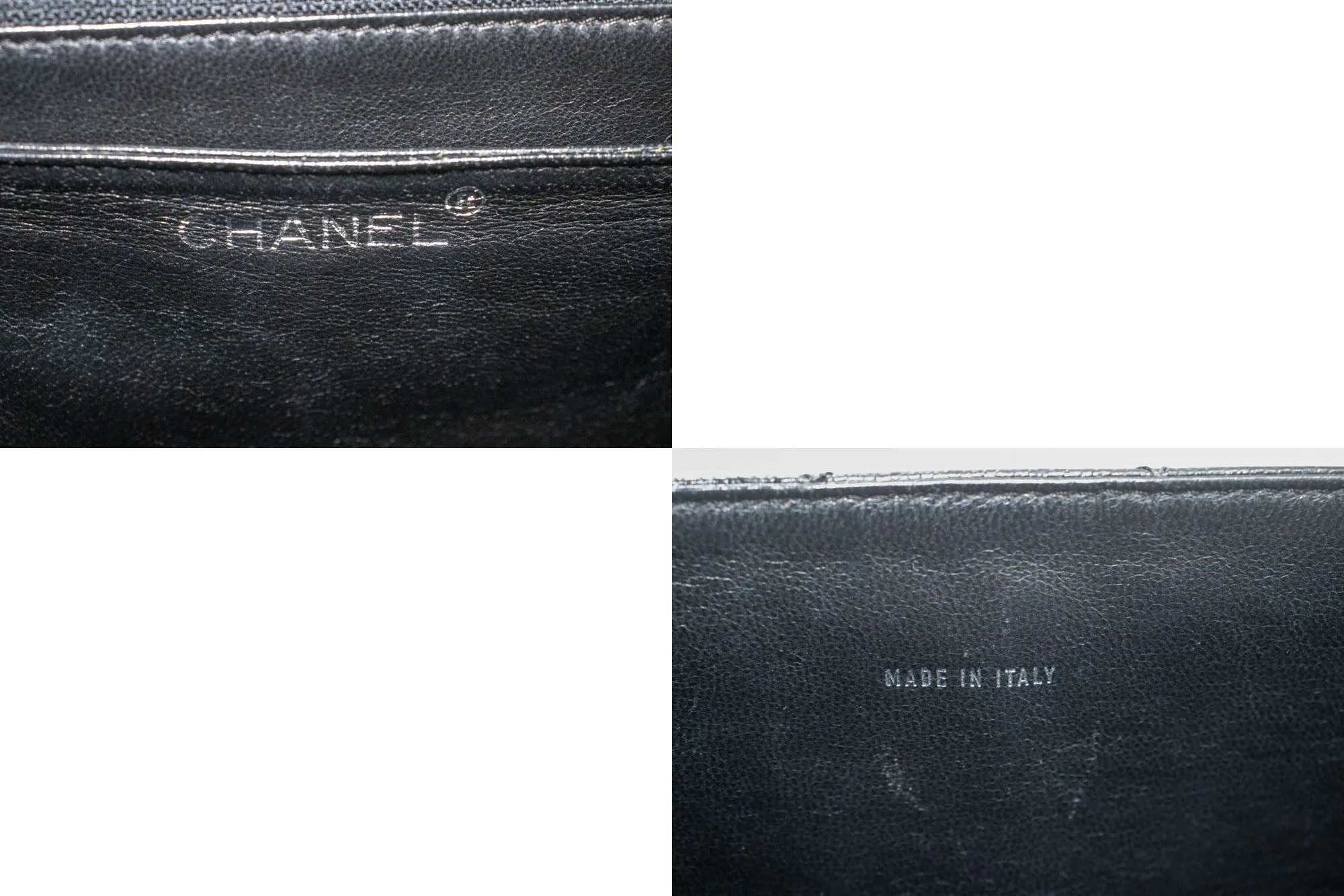 CHANEL Grained Calfskin Handbag Top Handle Bag Kelly Black Flap p08