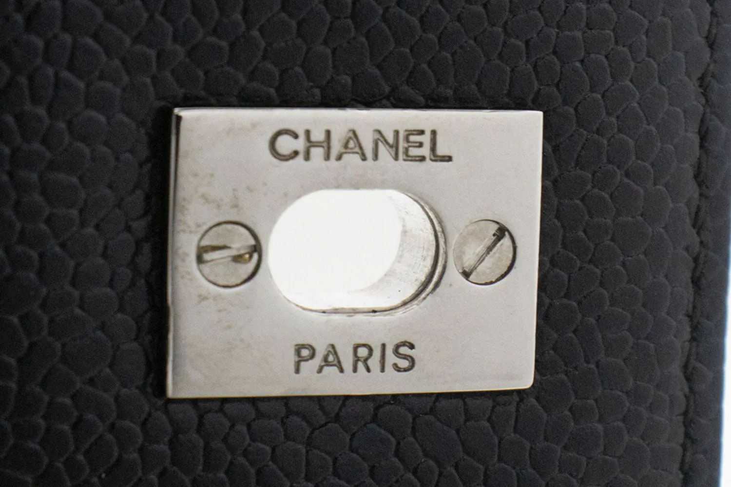 CHANEL Grained Calfskin Handbag Top Handle Bag Kelly Black Flap p08