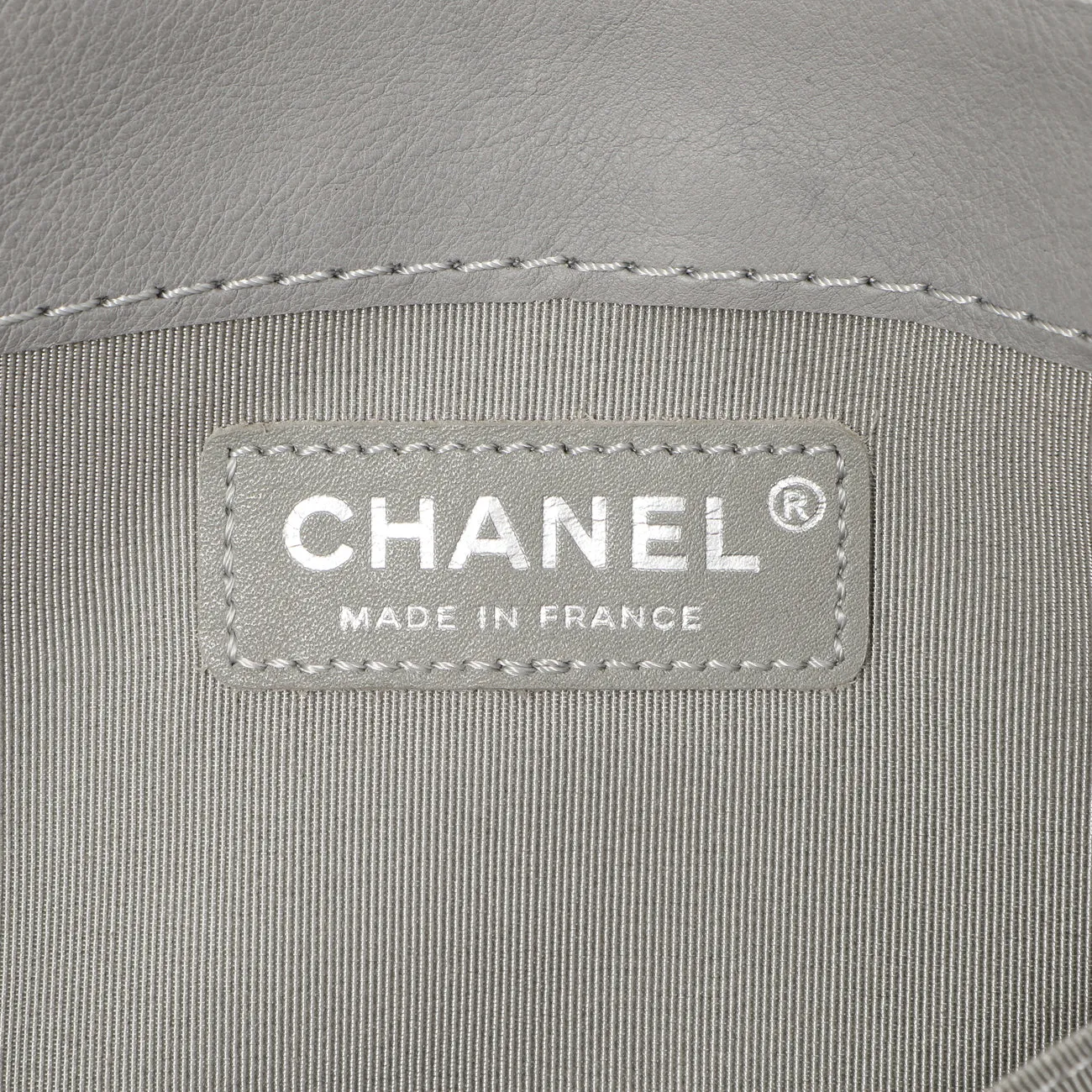 Chanel Grey Calfskin New Medium Boy Reverso Flap