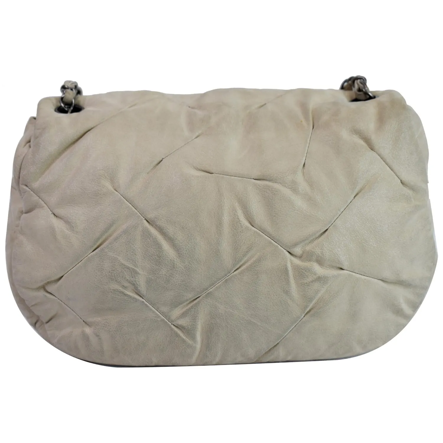 CHANEL Iridescent Calfskin Leather Crossbody Bag Beige