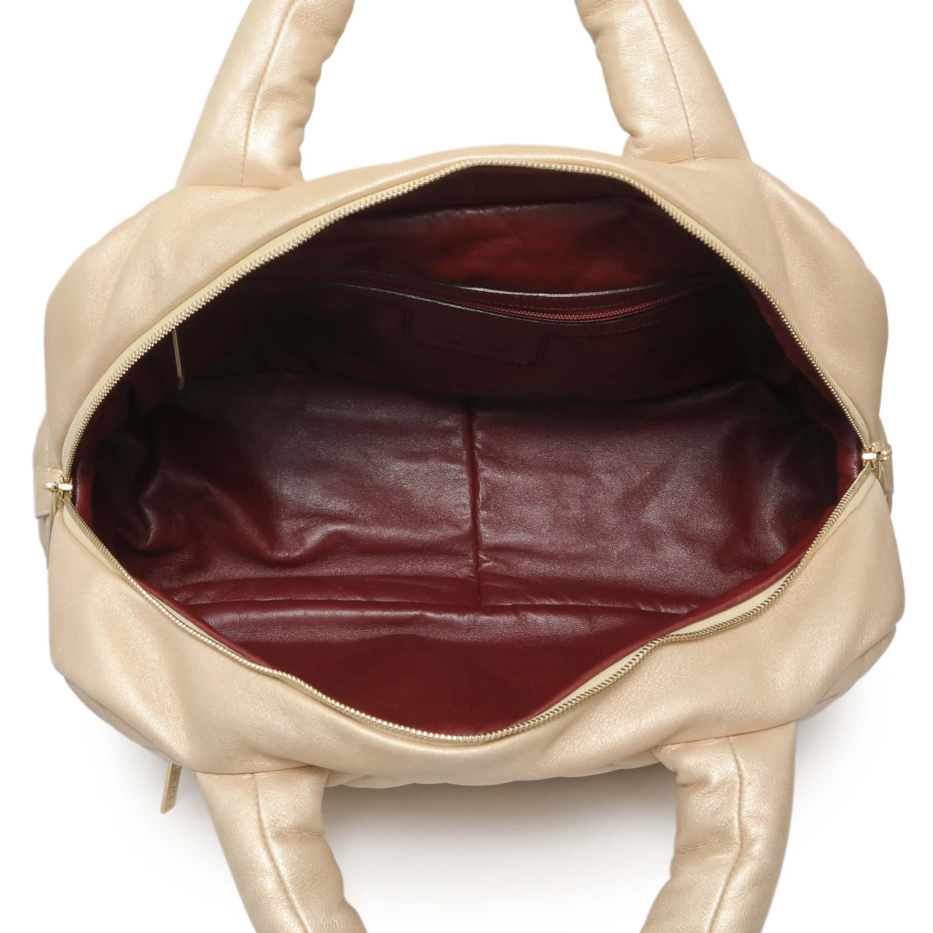 Chanel Light Gold Quilted Lambskin Coco Cocoon Bowler