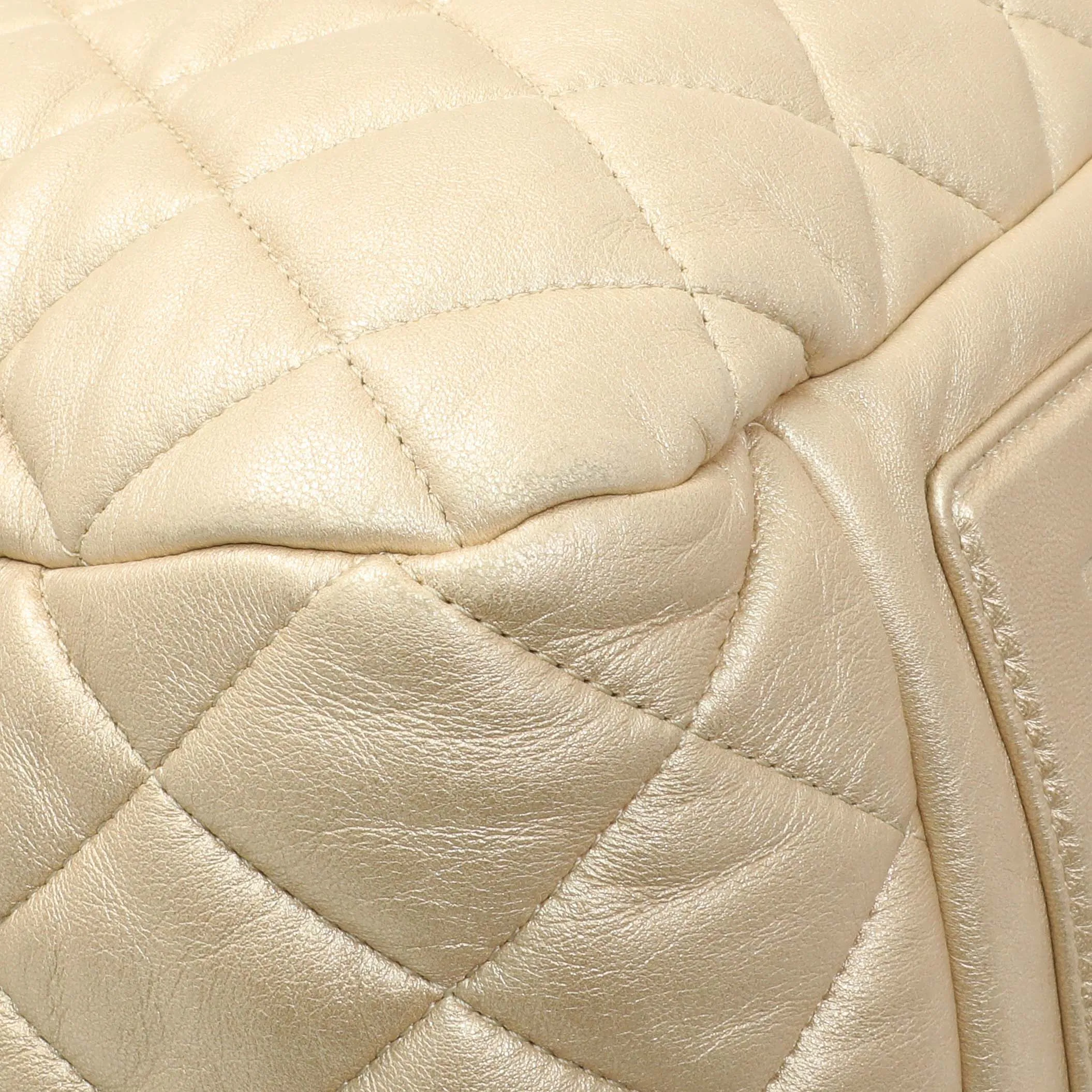Chanel Light Gold Quilted Lambskin Coco Cocoon Bowler