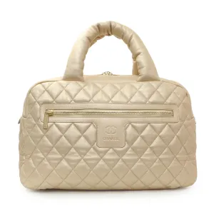 Chanel Light Gold Quilted Lambskin Coco Cocoon Bowler