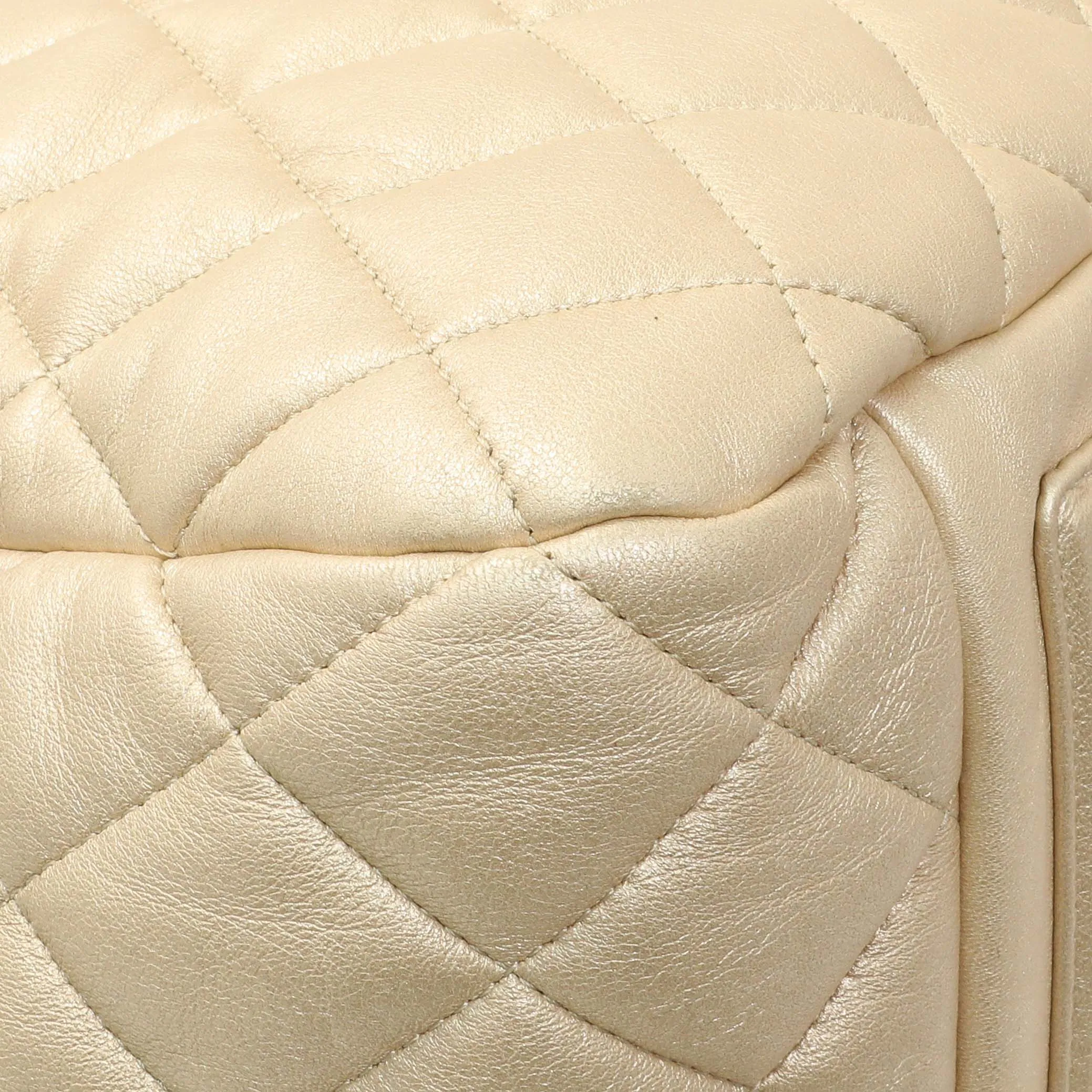 Chanel Light Gold Quilted Lambskin Coco Cocoon Bowler