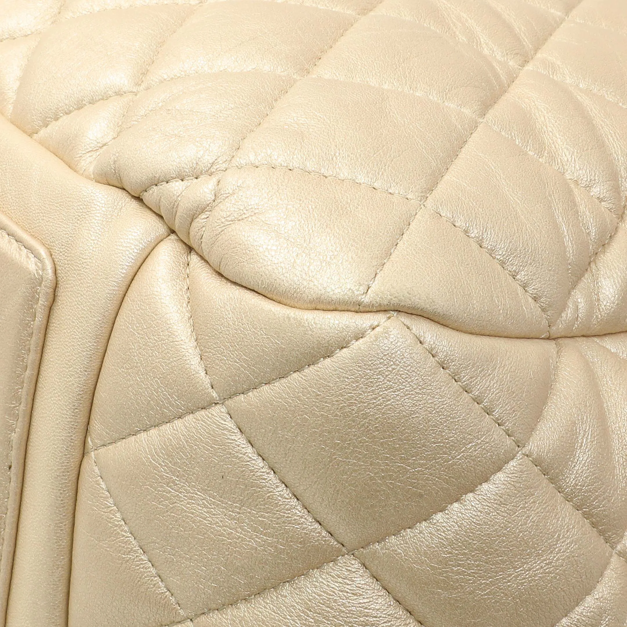 Chanel Light Gold Quilted Lambskin Coco Cocoon Bowler