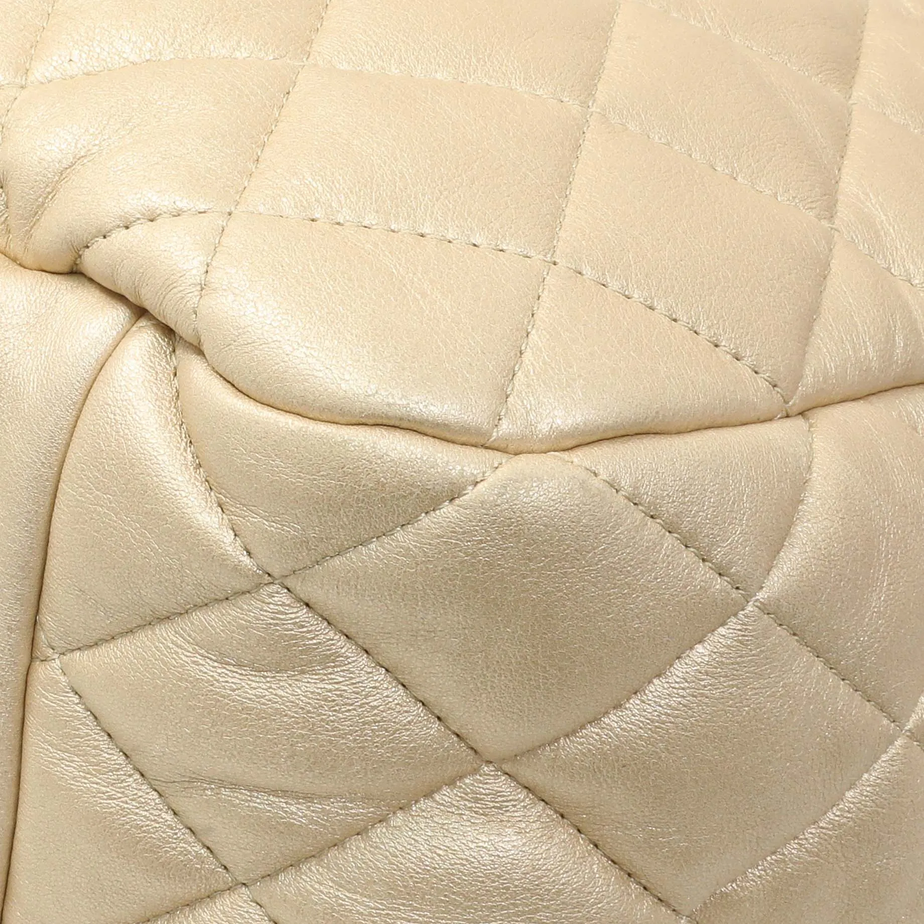 Chanel Light Gold Quilted Lambskin Coco Cocoon Bowler